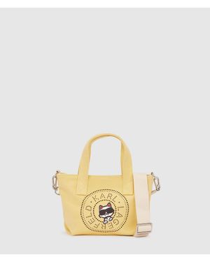 KARL LAGERFELD Ikon Circle Choupette Rhinestones Shopper - Metallic