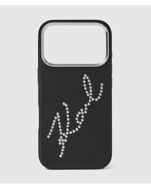 KARL LAGERFELD Signature Studs Iphone 17 Pro Max Case - Black