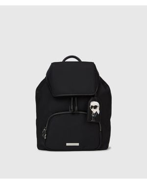 KARL LAGERFELD Ikon Nylon Tag Backpack - Black