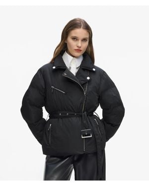 KARL LAGERFELD Biker Puffer Jacket - Black