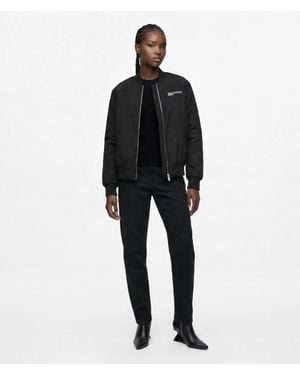KL Jeans Reversible Faux-Fur Bomber Jacket - Black