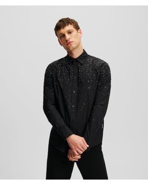 KARL LAGERFELD Rhinestone-Dégradé Shirt - Black
