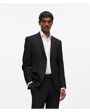KARL LAGERFELD Single-Breasted Slim-Fit Blazer - Black