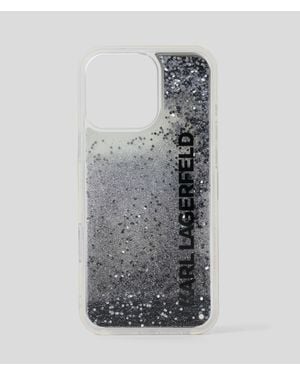KARL LAGERFELD Logo Glitter Iphone 16 Pro Max Case - Gray