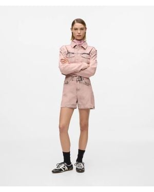 KL Jeans Inked High-Rise Denim Shorts - Pink