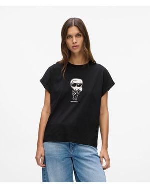 KARL LAGERFELD Ikon Karl Sketch T-Shirt - Black