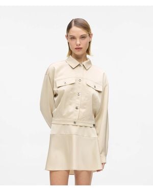 KL Jeans Satin Cut-Out Jacket - Natural