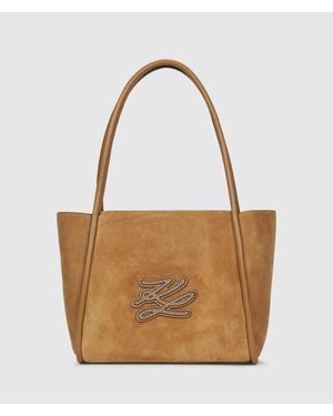 KARL LAGERFELD K/Autograph Patch Tote Bag - Brown