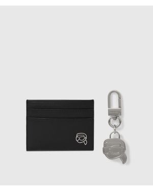 KARL LAGERFELD Ikon Cardholder And Keychain Gift Set - White