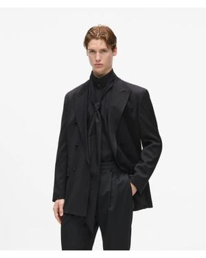 KARL LAGERFELD Kl Studio Double-Breasted Suit Jacket - Black