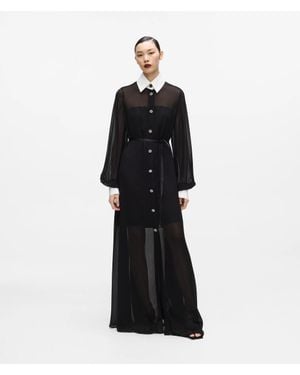 KARL LAGERFELD Kl Studio Georgette Shirt Dress - Black