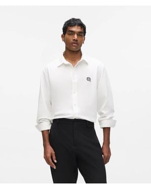 KARL LAGERFELD Ikon Oxford Cotton Shirt - White