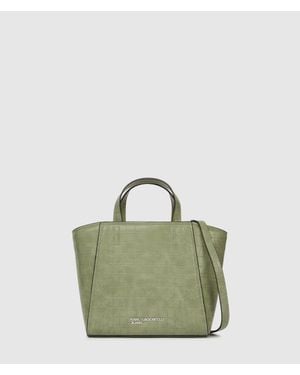 KL Jeans Croco Mini Tote Bag - Green