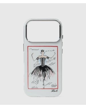 KARL LAGERFELD Sketches Iphone 17 Pro Case - White