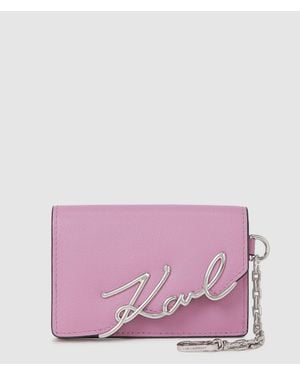 KARL LAGERFELD K/Signature Cardholder - Purple