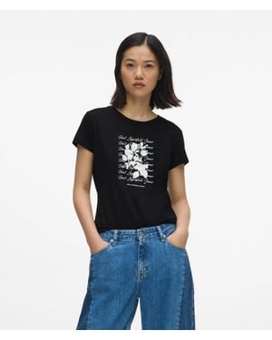 KL Jeans Slim-Fit Flocked Floral T-Shirt - Blue