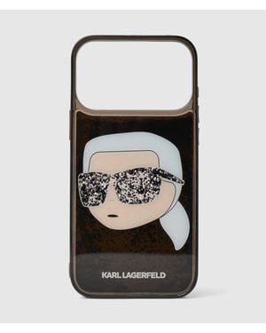 KARL LAGERFELD Ikon Karl Glitter Iphone 17 Pro Case - Black