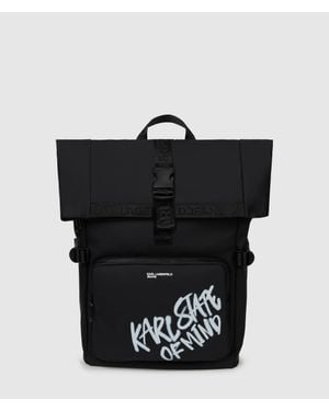 KL Jeans Coated Karl Quote Backpack - Black