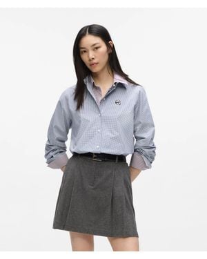KARL LAGERFELD Ikon Checked Shirt - Blue