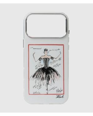 KARL LAGERFELD Sketches Iphone 17 Pro Max Case - White