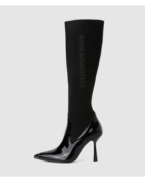 KARL LAGERFELD Pandara Tall Studded Boots - Black