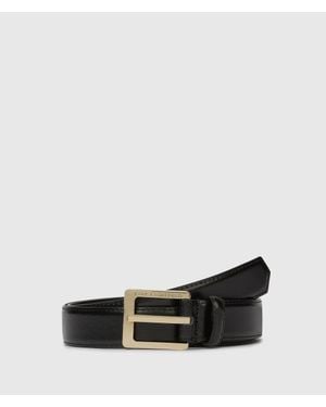 KARL LAGERFELD Classic Leather Belt - Black