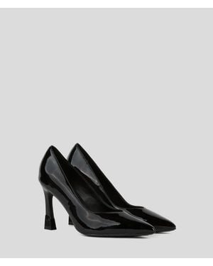 KARL LAGERFELD Premiere 90 Gloss Heels - Black
