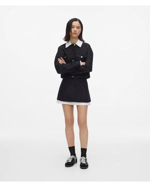 KL Jeans And Canvas Mini Skirt - Black