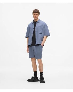 KL Jeans Crinkled Cotton Shorts - Blue