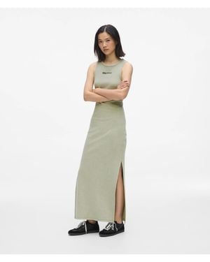 KL Jeans Washed Ribbed Tank Dress - White