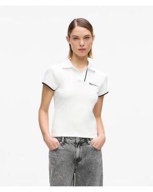 KL Jeans Slim Contrast Piping Polo Shirt - White