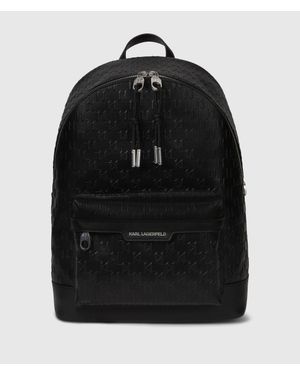 KARL LAGERFELD K/Monogram Perforated Backpack - Black