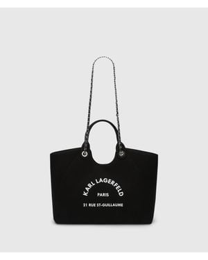 KARL LAGERFELD Rue St-Guillaume Chain Shopper - Black