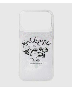 KARL LAGERFELD Apres Ski Glitter Iphone 17 Pro Case - White