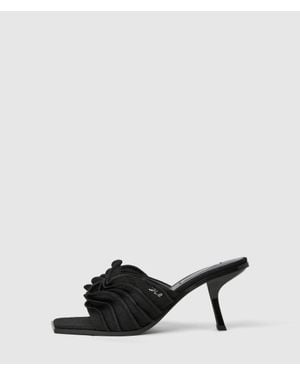 KARL LAGERFELD Karmel Ruche Heeled Sandals - Black