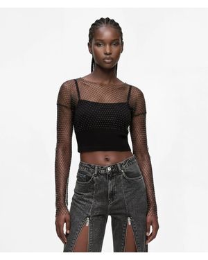 KL Jeans Chainmail Mesh Top - Black