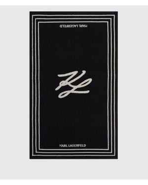 KARL LAGERFELD K/Autograph Beach Towel - Black