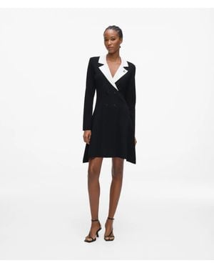 KARL LAGERFELD Monochrome Knit Blazer Dress - Black
