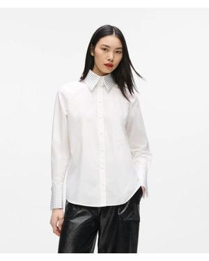 KARL LAGERFELD Rhinestone Buttoned Shirt - White