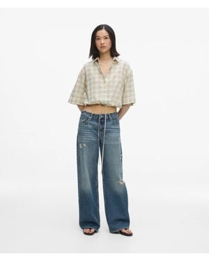 KL Jeans Distressed Mid-Rise Relaxed Jeans - Blue
