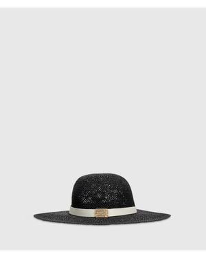 KARL LAGERFELD K/Signature Crochet Beach Hat - White