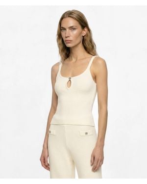 KARL LAGERFELD Fluffy Loungewear Tank Top - Natural