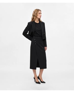 KARL LAGERFELD Tailored Wrap Skirt - Black