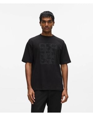 KARL LAGERFELD Relaxed-Fit Karl Sketch T-Shirt - Black