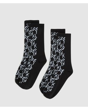 KL Jeans Monogram Socks - Black