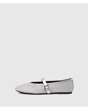 KARL LAGERFELD Karo Gemstone Mesh Mary Janes - White