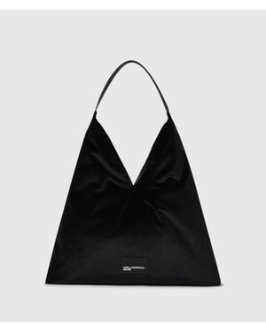 KL Jeans Trapeze Velvet Shopper - Black