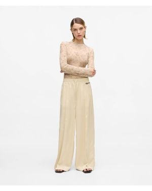 KL Jeans Wide-Leg Satin Pants - Natural