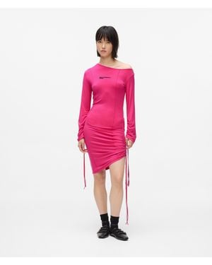 KL Jeans Off-Shoulder Drawstring Dress - Pink