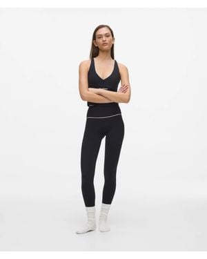 KARL LAGERFELD Contrast Piping Athleisure Leggings - Blue